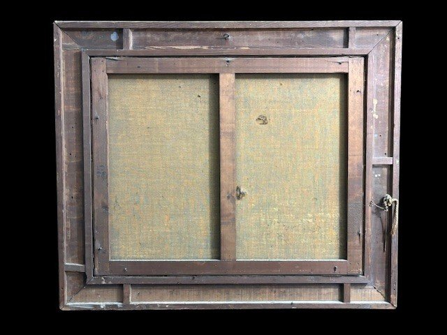 peinture à l’huile sur toile signée et datée " A. Chatrou 1895 " ( petites lacunes )-photo-3