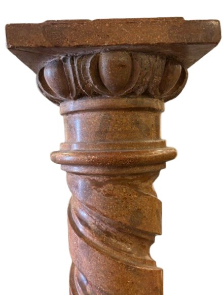 colonne en scagliola  à l'imitation du porphyre, avec des cannelures en spirale-photo-4