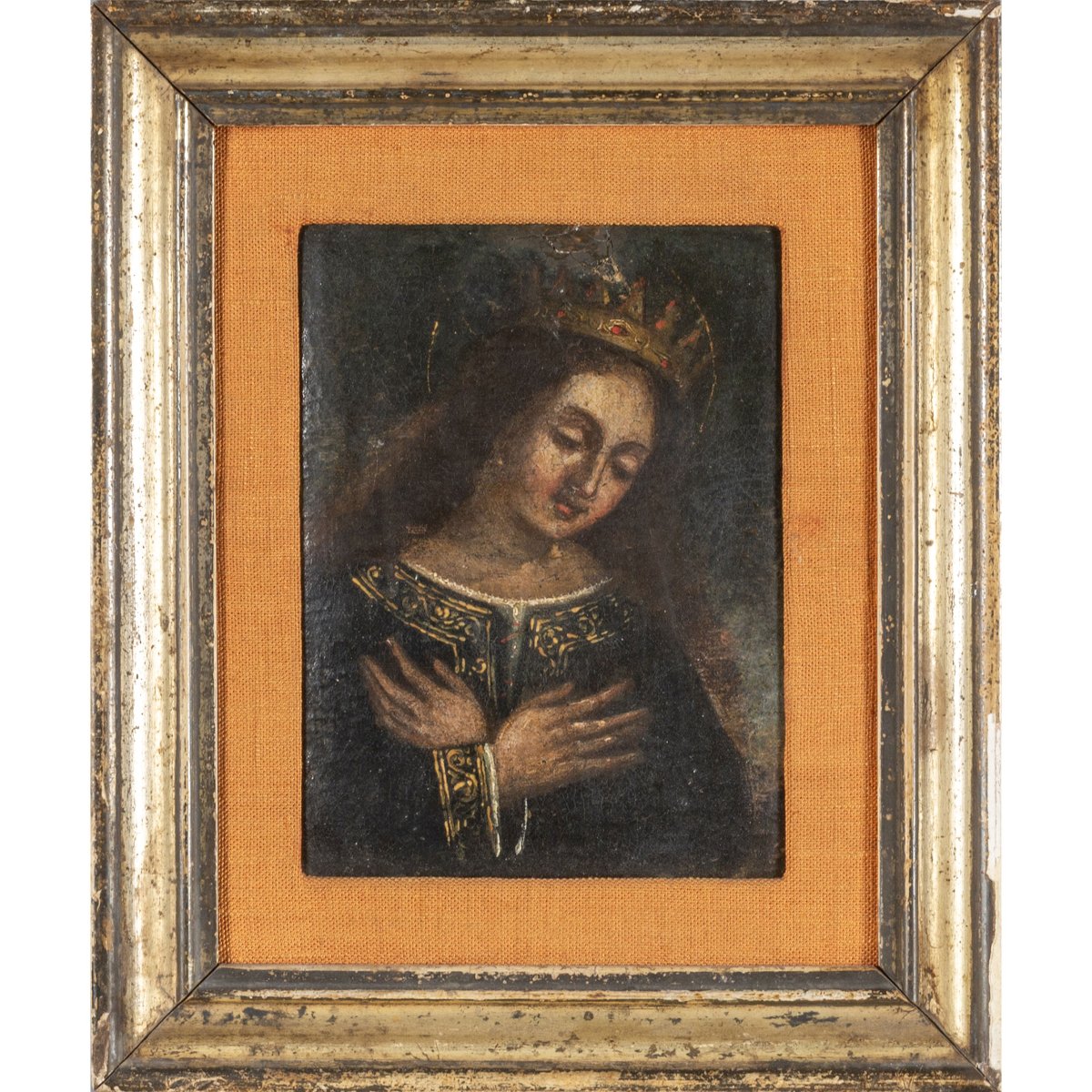 peinture à l'huile sur toile représentant sainte Catherine