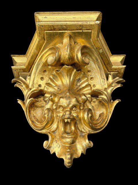 Paire d'étagères en bois sculpté et doré-photo-3