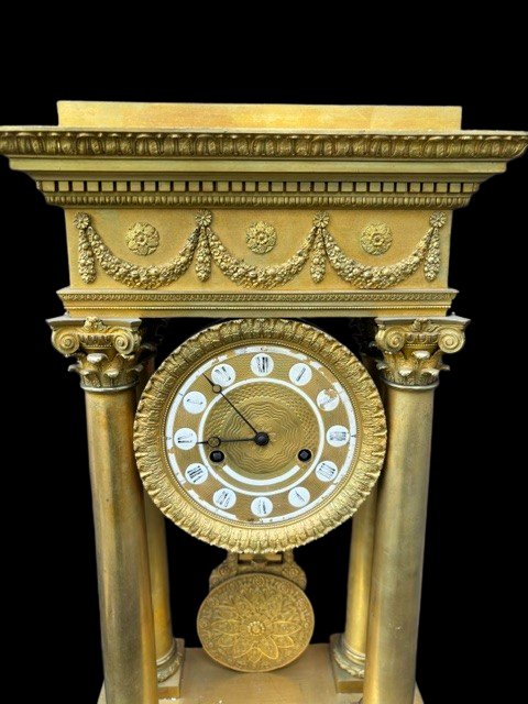 Gilt-bronze Portico Clock From The Empire Period.-photo-2