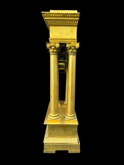 Gilt-bronze Portico Clock From The Empire Period.-photo-3
