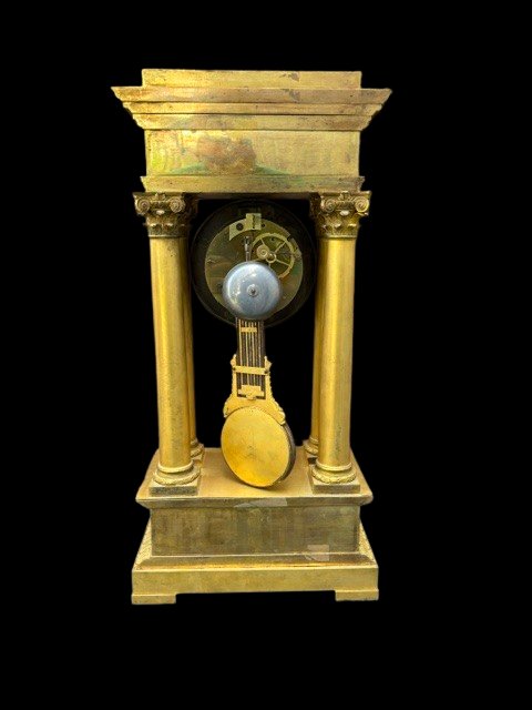 Gilt-bronze Portico Clock From The Empire Period.-photo-4