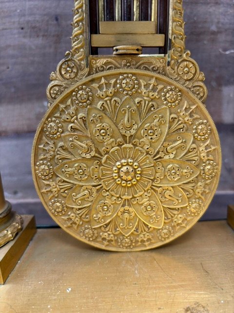Gilt-bronze Portico Clock From The Empire Period.-photo-2