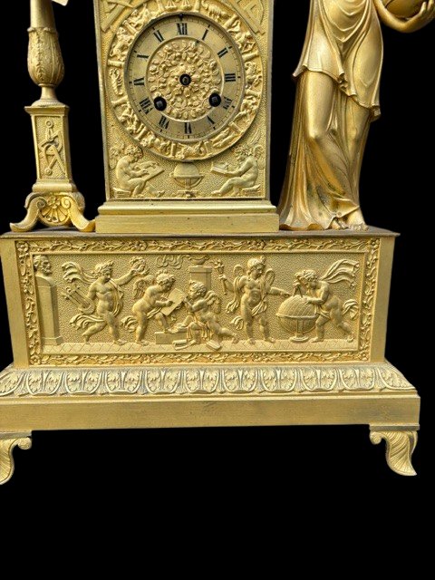 Gilded Bronze Clock (mechanism Needs Servicing) -photo-4