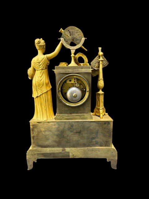 Gilded Bronze Clock (mechanism Needs Servicing) -photo-3