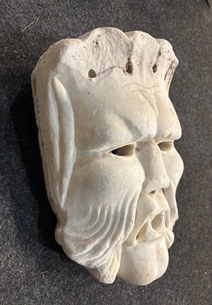 masque de fontaine en marbre blanc-photo-3