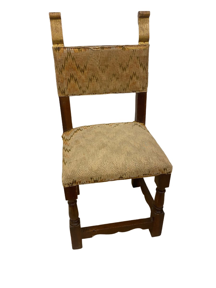 Petit fauteuil d'allaitement en noyer avec pieds en spirale , Toscana-photo-2