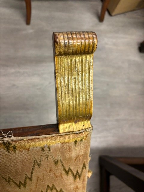 Petit fauteuil d'allaitement en noyer avec pieds en spirale , Toscana-photo-4