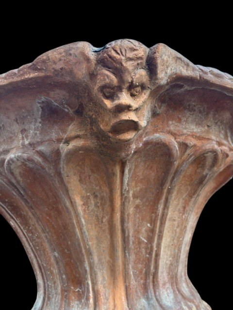 Vase toscan en terre cuite avec anneaux-photo-3