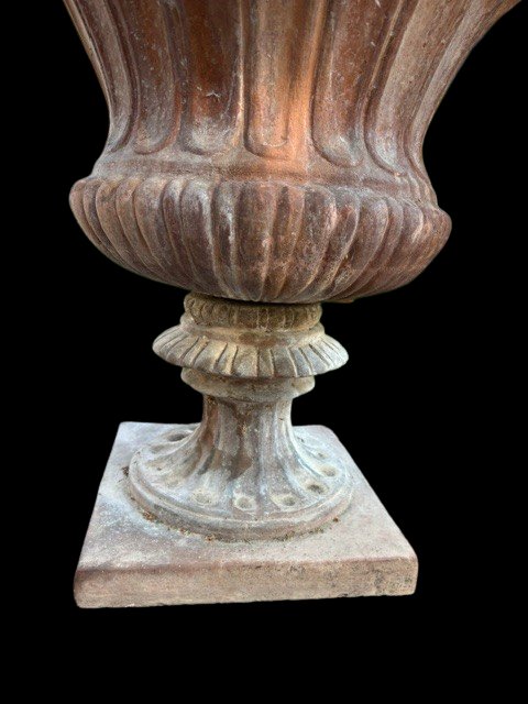 Vase toscan en terre cuite avec anneaux-photo-4