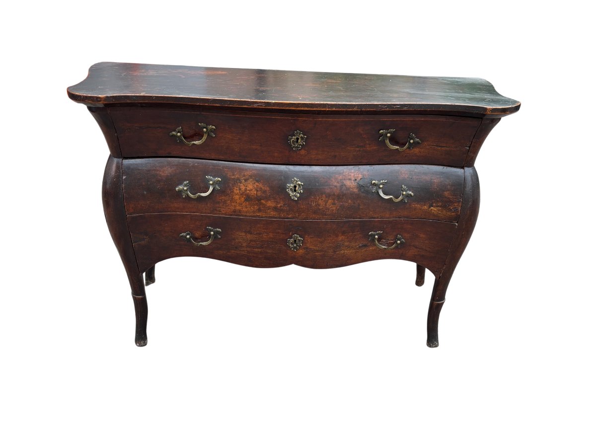3-drawer Dresser Made Of Solid Walnut With Sides Carved From A Single Piece 