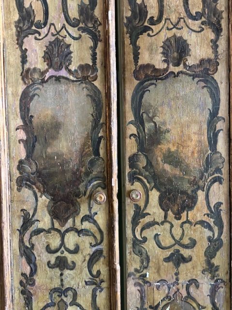 Large Double Door Made Of Painted Wood, Sicily-photo-3