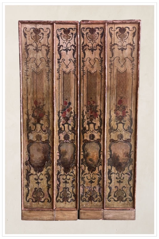 Large Double Door Made Of Painted Wood, Sicily