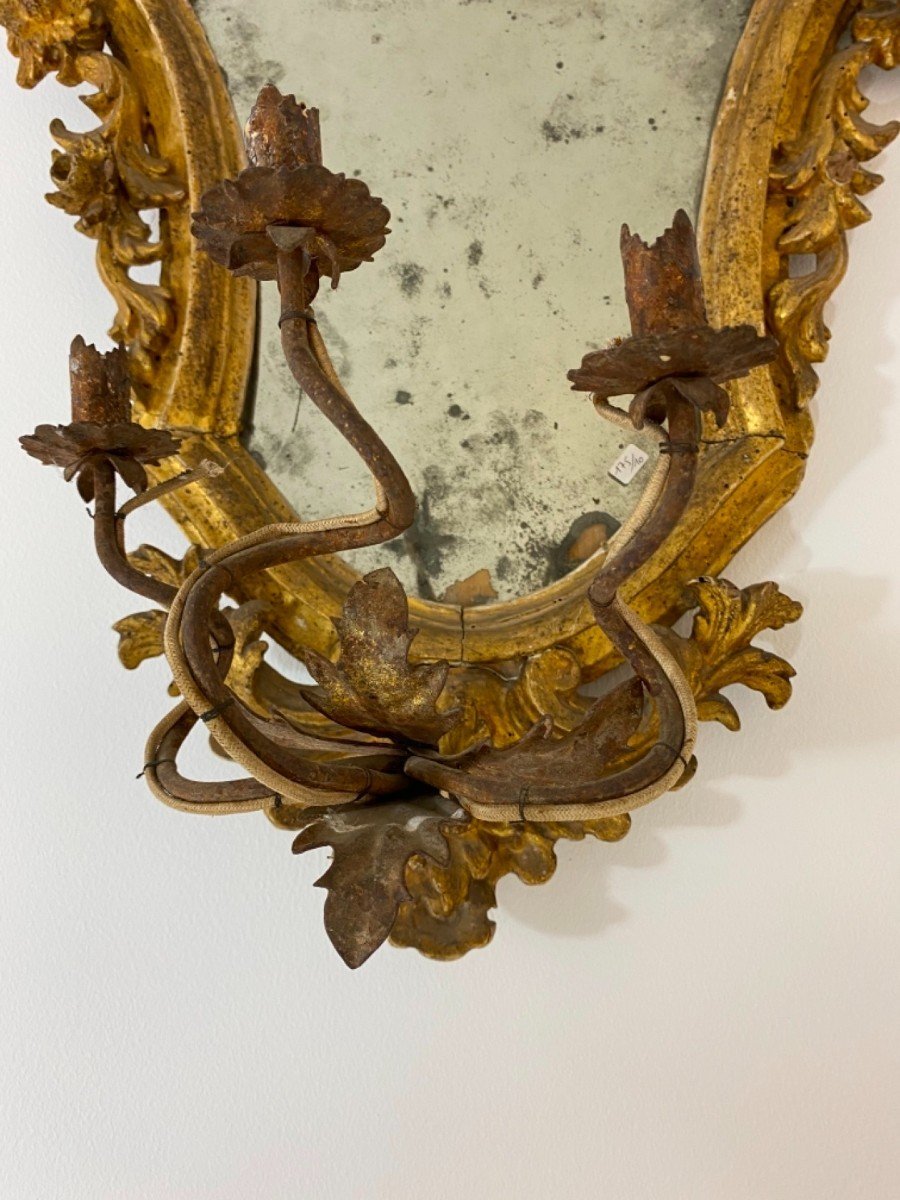Carved And Gilded Wooden Wall Sconce, Emilia-photo-3