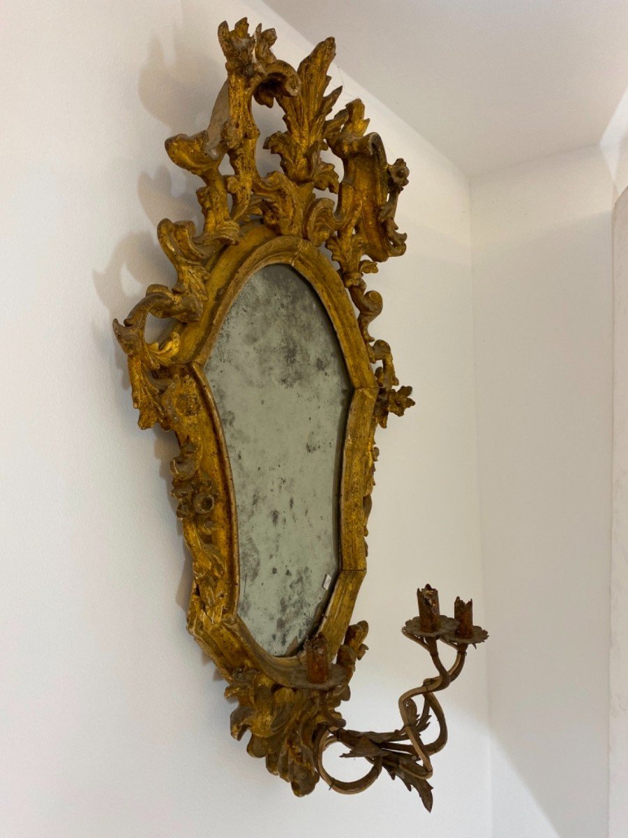 Carved And Gilded Wooden Wall Sconce, Emilia-photo-4