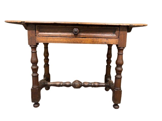 Table console en noyer à bobine Emilian-photo-2