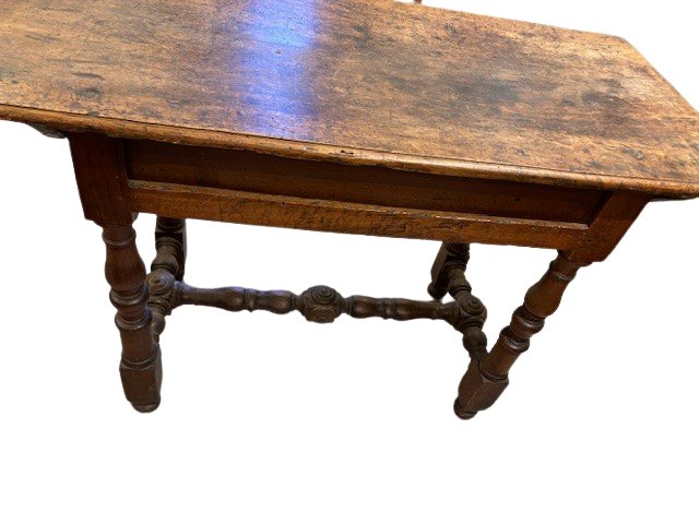 Table console en noyer à bobine Emilian-photo-3
