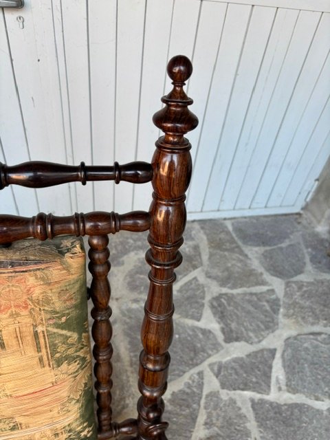 Rosewood Armchair Designed By The Genoese Cabinetmaker "pietro Speich"-photo-3
