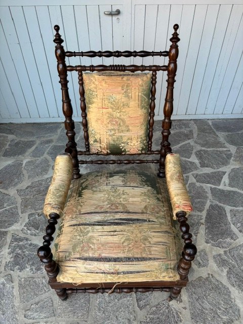 Rosewood Armchair Designed By The Genoese Cabinetmaker "pietro Speich"-photo-4