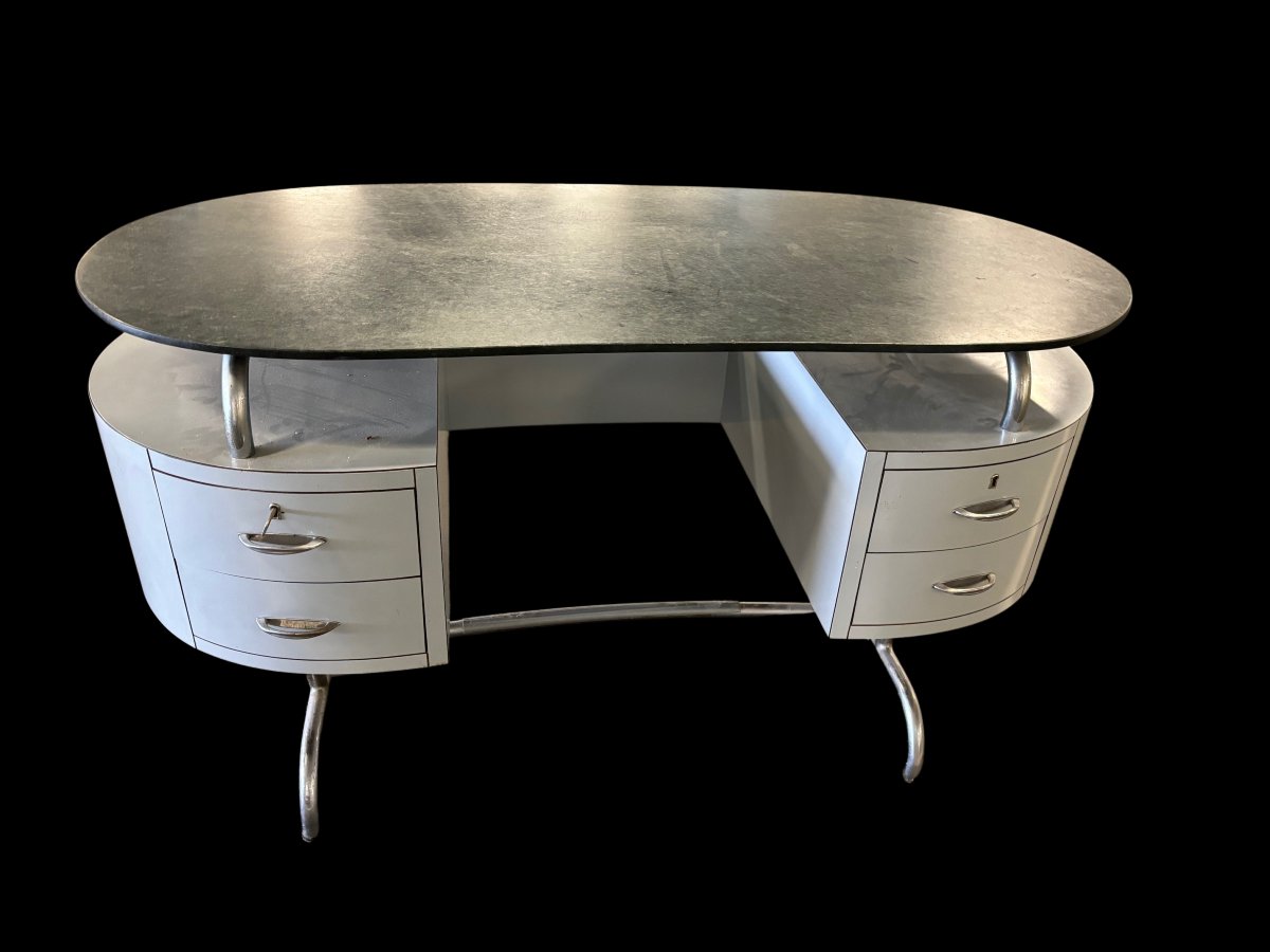 Bureau avec couvercle en marbre vert