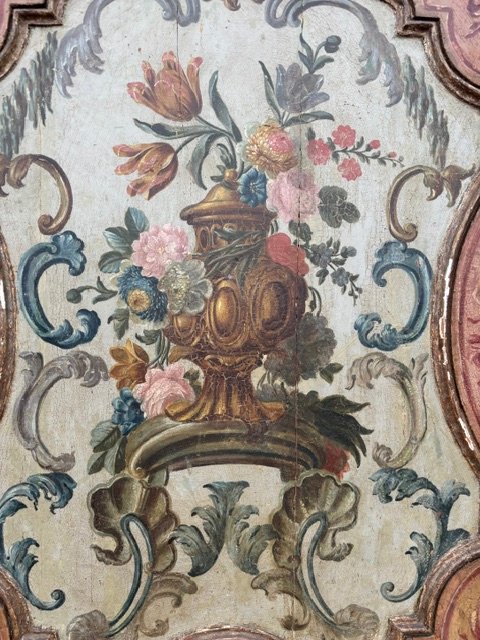 Painted Wooden Door With Carved And Gilded Frames -photo-2