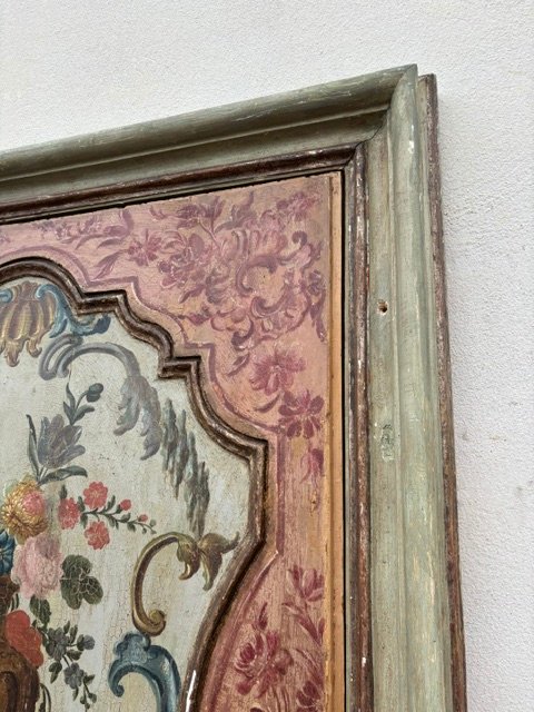 Painted Wooden Door With Carved And Gilded Frames -photo-1