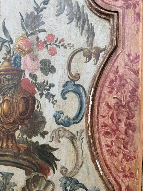 Painted Wooden Door With Carved And Gilded Frames -photo-2