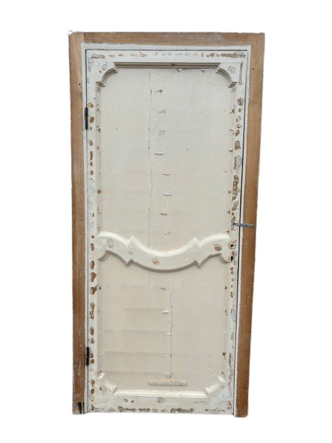 Painted Wooden Door With Carved And Gilded Frames -photo-3