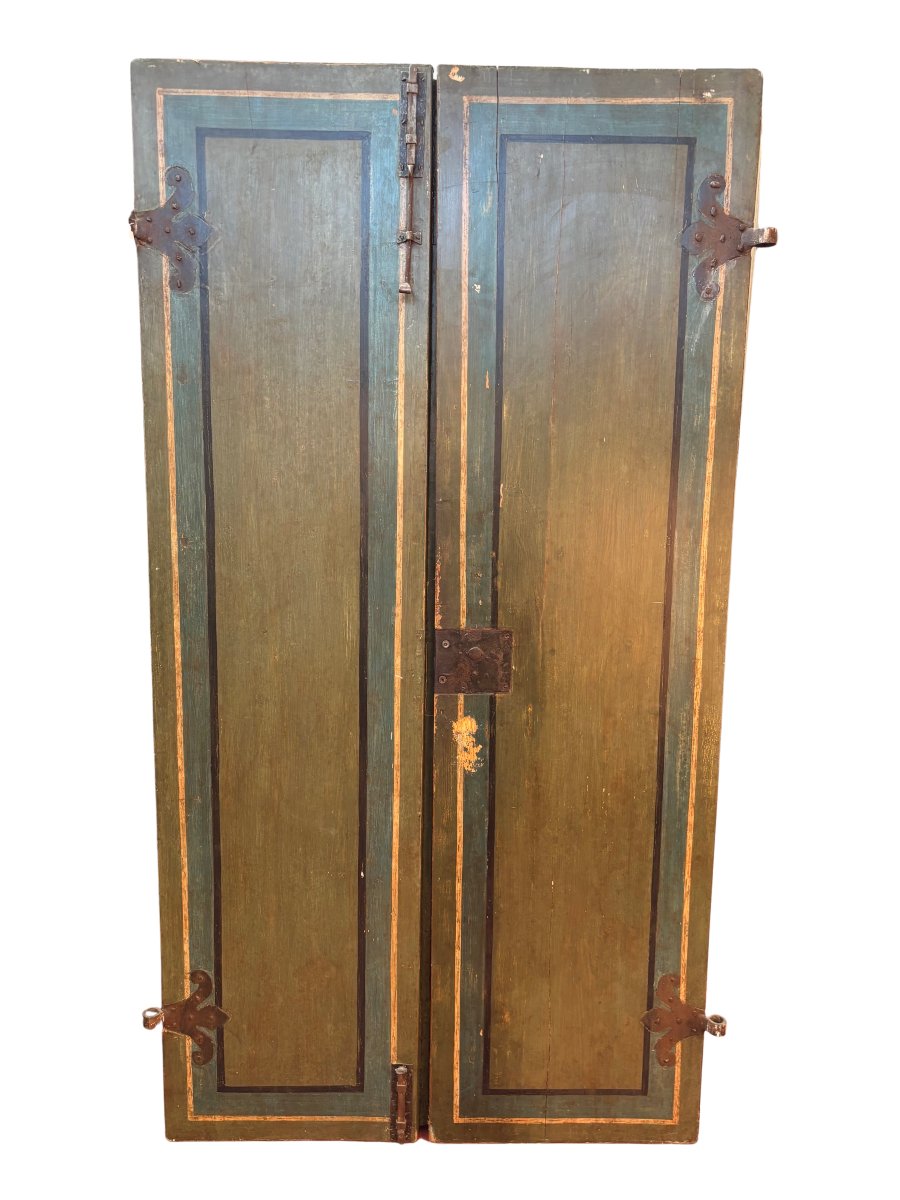 Porte à 2 vantaux peinte et décorée de personnages-photo-2
