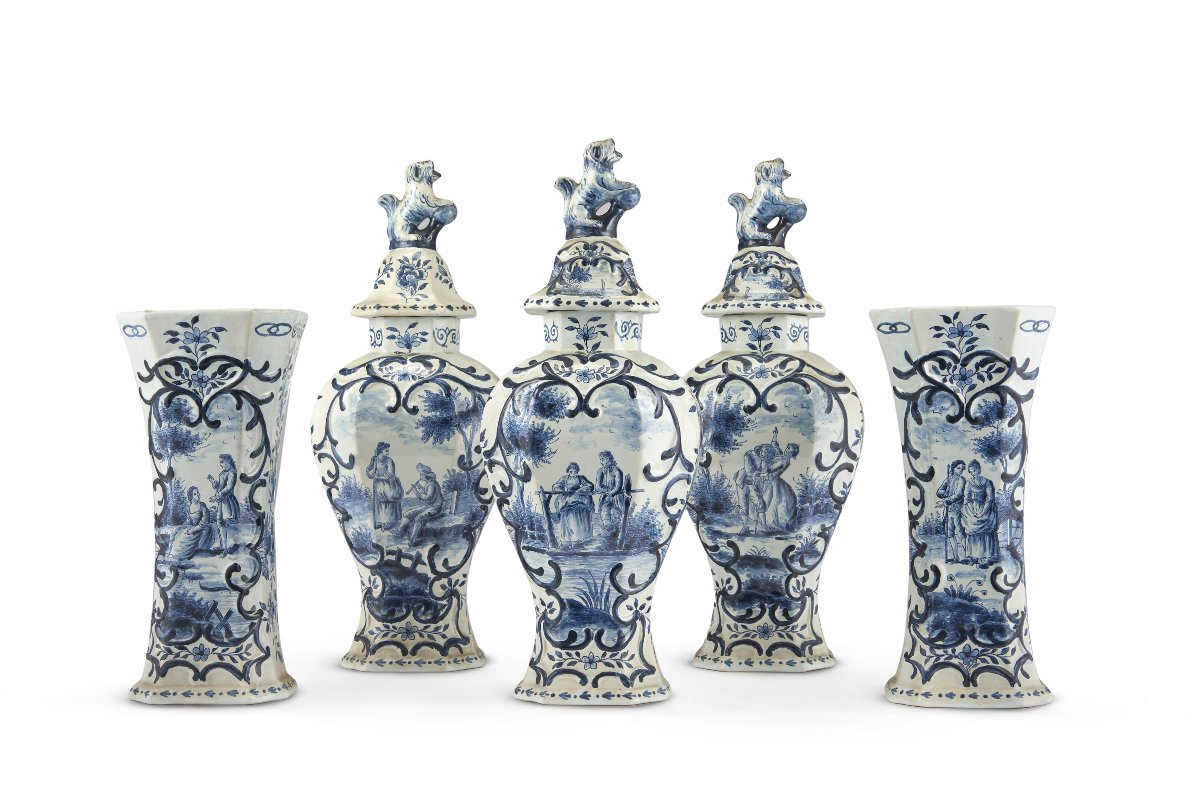 Assorted Fireplace Trim Set , Delft