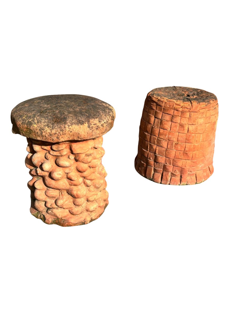 2 Terracotta Chairs Made In Tuscany