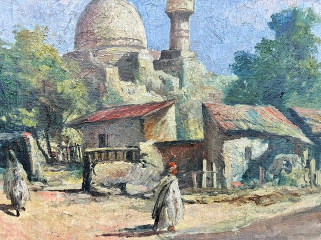 Painting Depicting An Oriental Landscape, Signed In The Lower Left Corner-photo-3