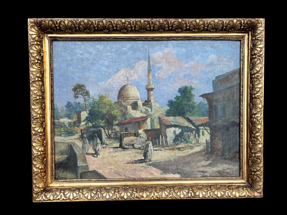 Painting Depicting An Oriental Landscape, Signed In The Lower Left Corner