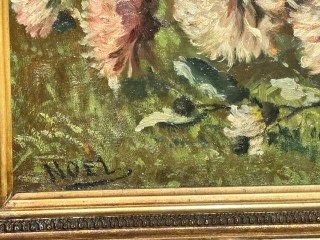 Peinture à l'huile sur toile signée « Noël »-photo-3
