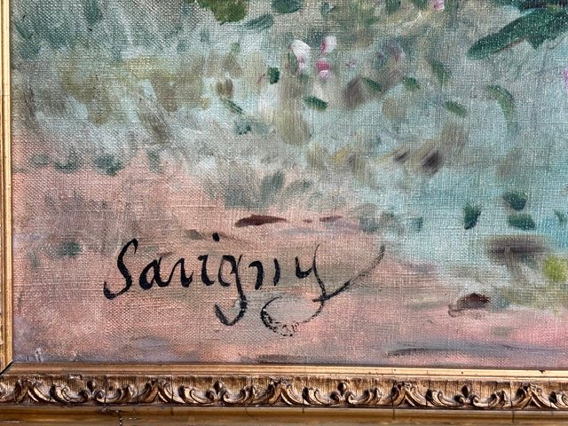 Oil Painting On Canvas Signed "savigny" -photo-3