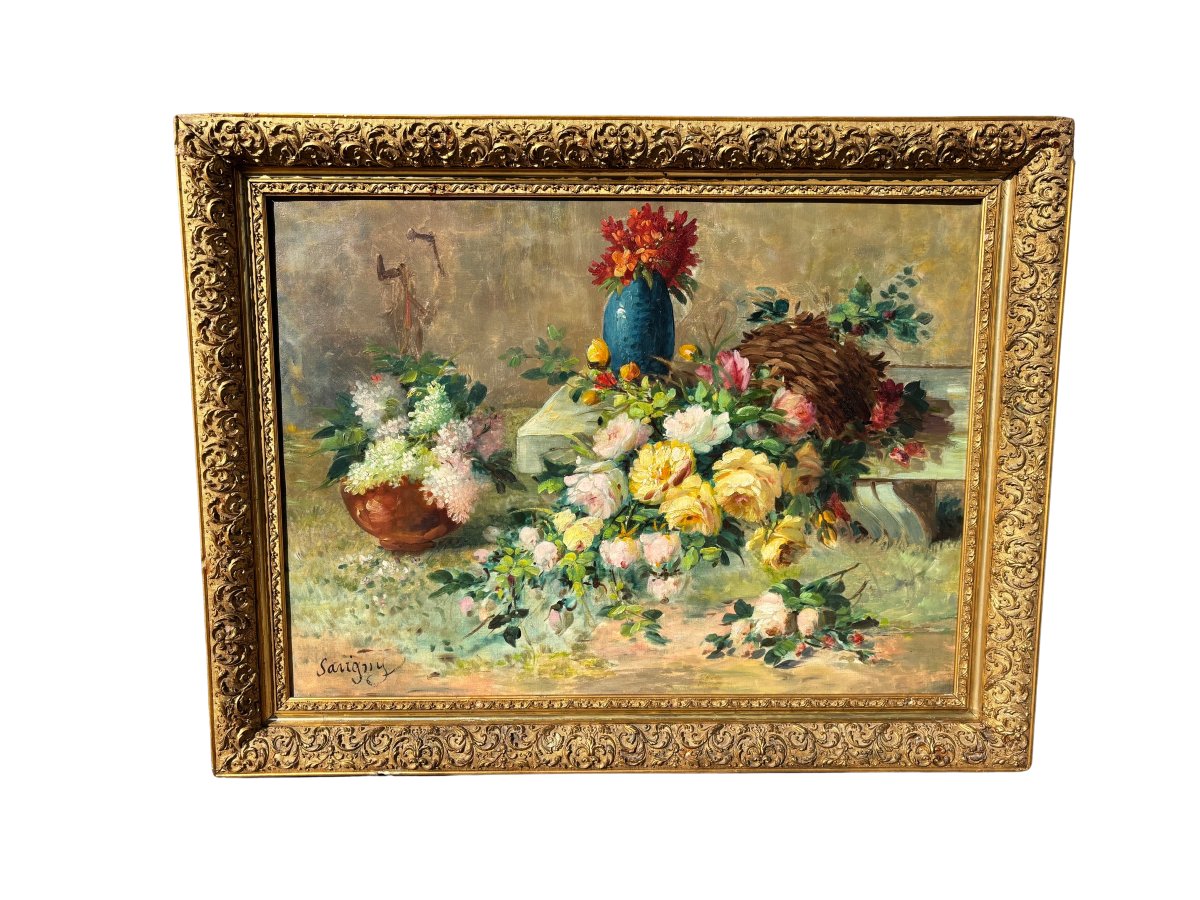 Oil Painting On Canvas Signed "savigny" 