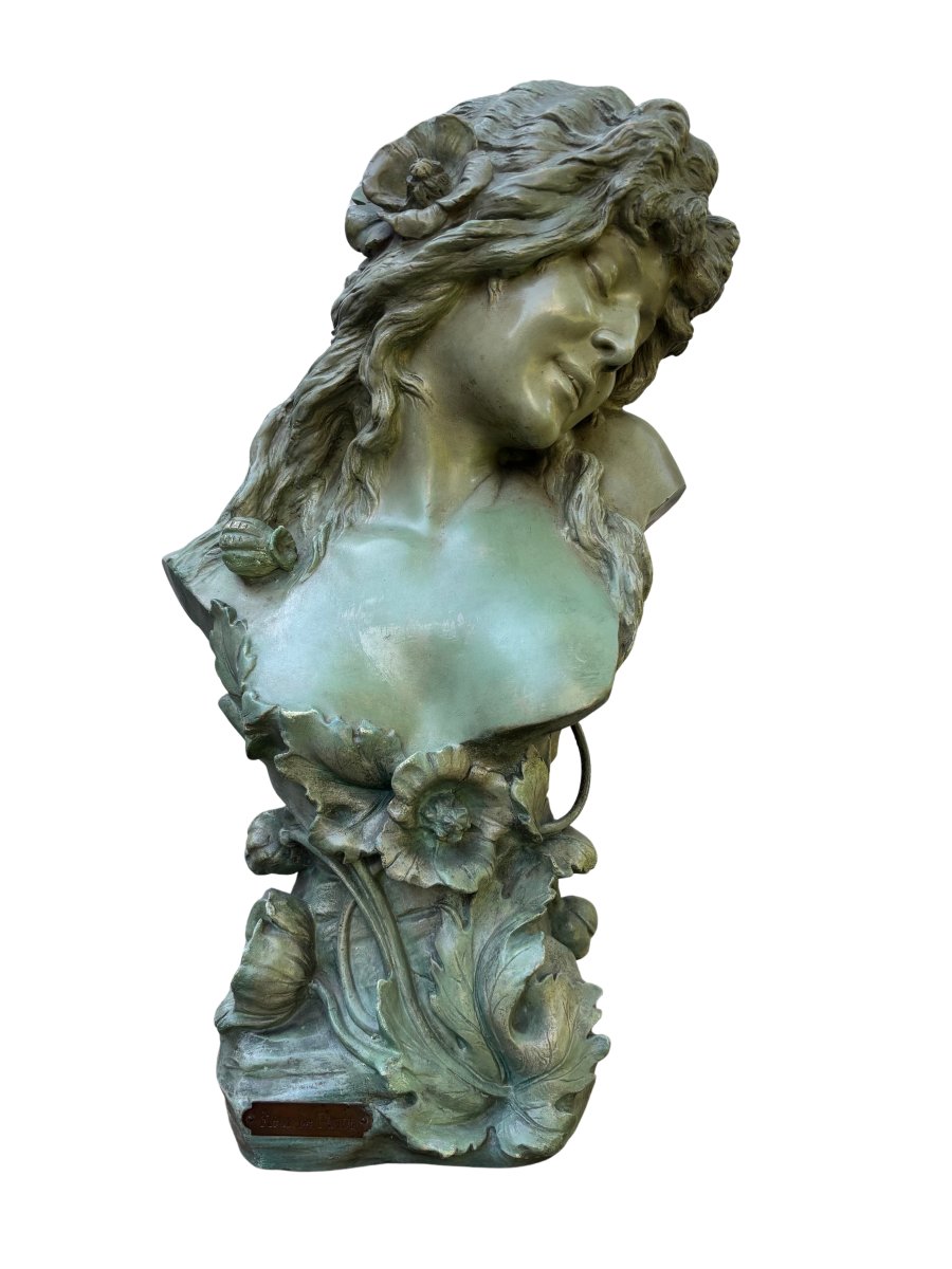 Buste "Fleur de pavot" marqué "Shumacher's Marmorguss"
