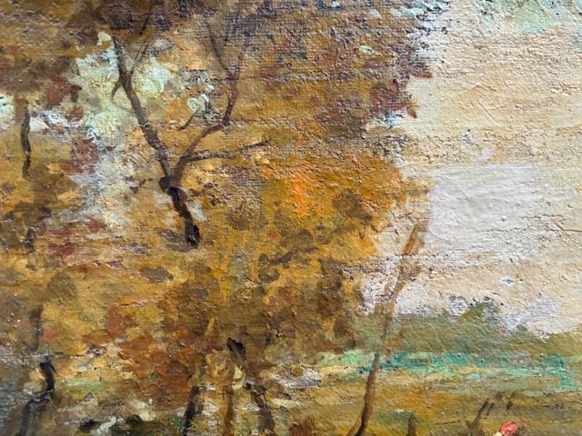 Peinture sur toile représentant un paysage rural-photo-3