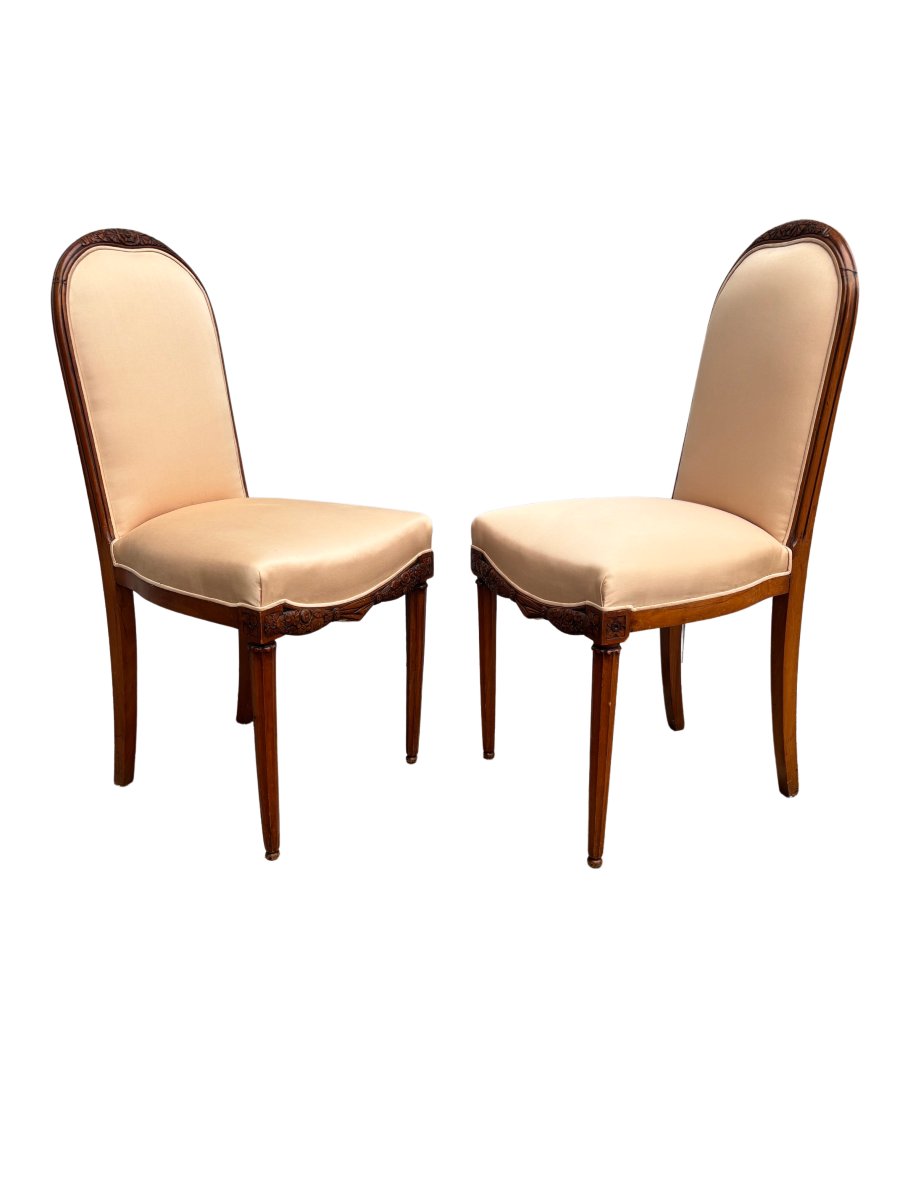 Paire de chaises Art Déco de Paul Follot-photo-4