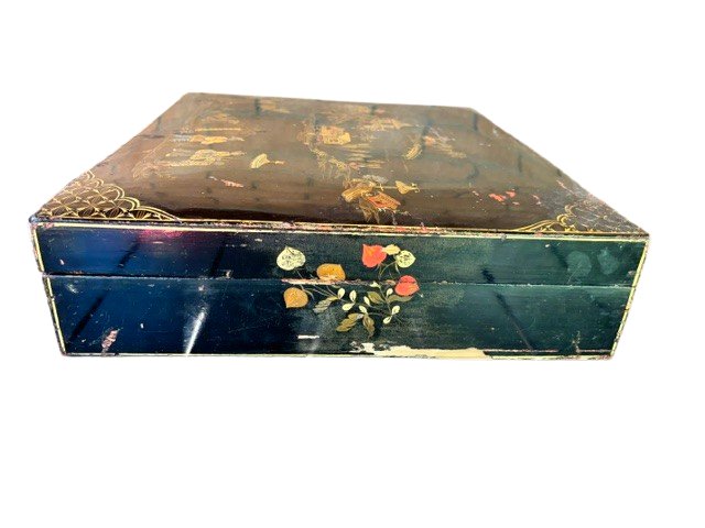 Lacquered And Painted Wooden Box With Chinese-style Motifs From The Piedmont Region-photo-2