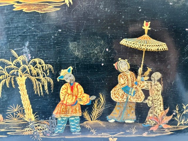 Lacquered And Painted Wooden Box With Chinese-style Motifs From The Piedmont Region-photo-2