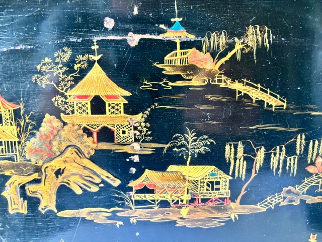 Lacquered And Painted Wooden Box With Chinese-style Motifs From The Piedmont Region-photo-3