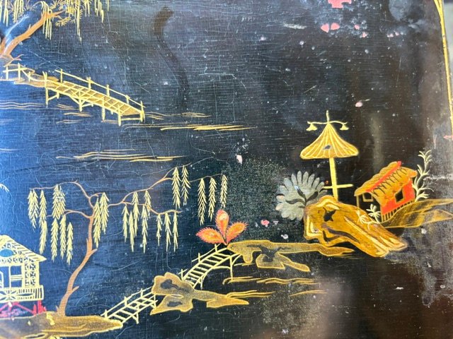 Lacquered And Painted Wooden Box With Chinese-style Motifs From The Piedmont Region-photo-4