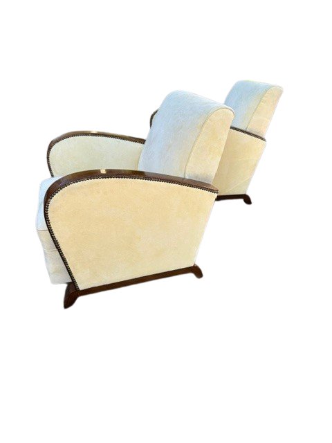 Paire de fauteuils Art déco rembourrés-photo-2