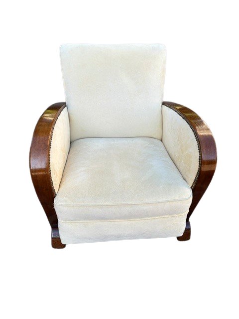 Paire de fauteuils Art déco rembourrés-photo-3