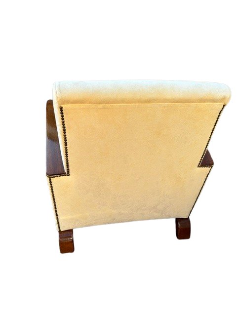 Paire de fauteuils Art déco rembourrés-photo-3