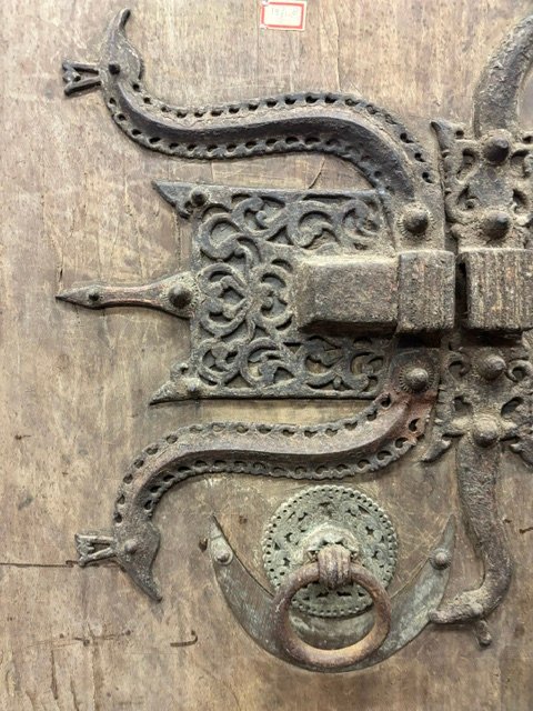 Indian Teak Door With Original Hardware-photo-3
