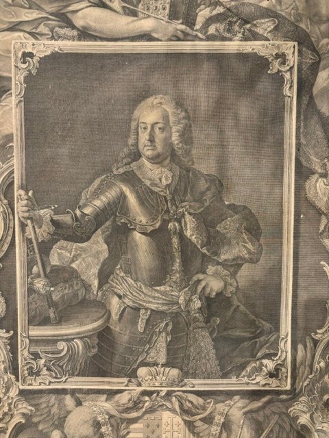 Gravure représentant l'empereur François Ier dans son cadre d'origine -photo-2