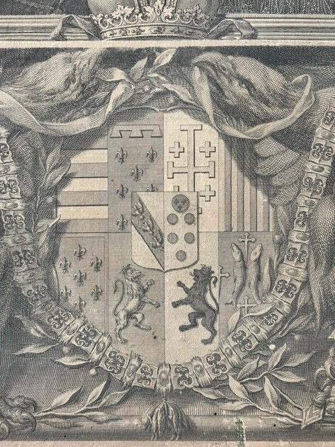 Gravure représentant l'empereur François Ier dans son cadre d'origine -photo-3